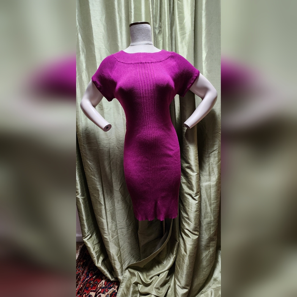 Unknown Fuchsia Stretch Knit Dress
